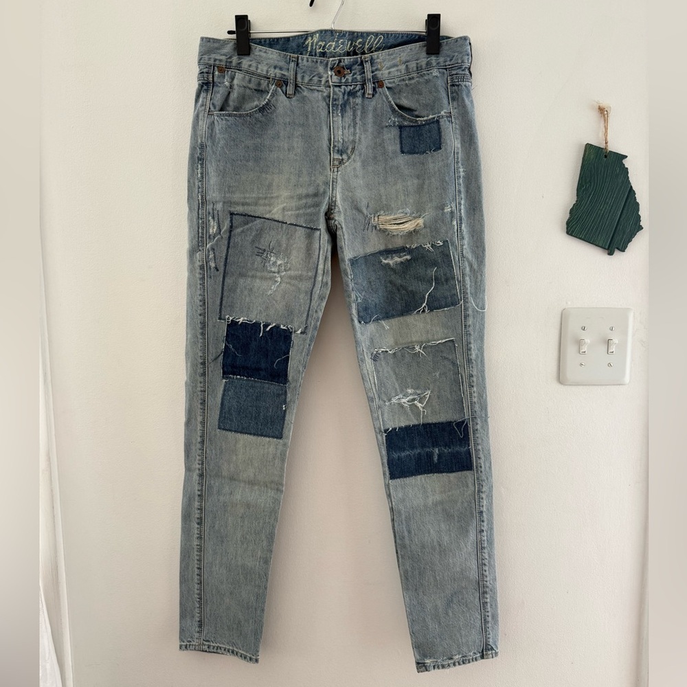 Madewell Blue Patchwork Jeans